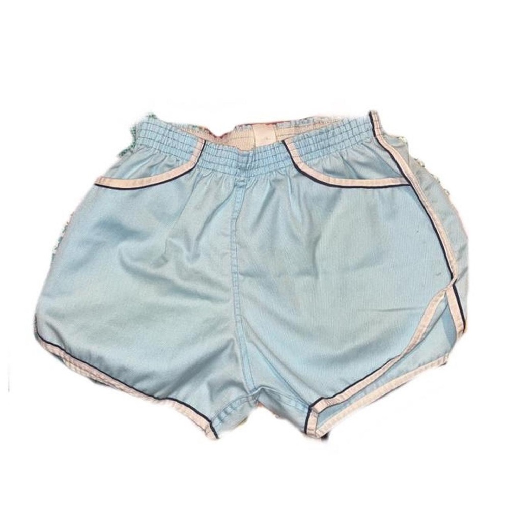 Vintage Blue 80s Roller Skating Workout Shorts